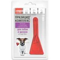 ПРАЗИЦИД КОМПЛЕКС Д/СОБАК И ЩЕНКОВ (5-10КГ) 1МЛ. №1 КАПЛИ (ВЕТ.)