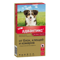 АДВАНТИКС КАПЛИ П/БЛОХ/КЛЕЩЕЙ Д/СОБАК №4 ПИПЕТКИ (ВЕС 10-25КГ) (ВЕТ.)