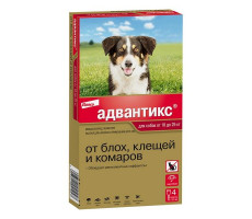 АДВАНТИКС КАПЛИ П/БЛОХ/КЛЕЩЕЙ Д/СОБАК №4 ПИПЕТКИ (ВЕС 10-25КГ) (ВЕТ.)