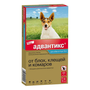 АДВАНТИКС КАПЛИ П/БЛОХ/КЛЕЩЕЙ Д/СОБАК №4 ПИПЕТКИ (ВЕС 4-10КГ) (ВЕТ.)