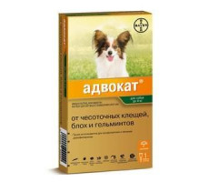АДВОКАТ КАПЛИ Д/СОБ. ДО 4КГ. П/ПАРАЗИТ. 1МЛ.Х3 ПИПЕТ (ВЕТ.)