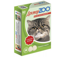 ДОКТОР ЗОО ВИТАМИНЫ Д/КОШЕК ПЕЧЕНЬ +БИОТИН №90 ТАБ. (ВЕТ.)