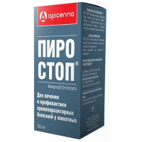 АПИЦЕННА ПИРО-СТОП 100МЛ. №1 Р-Р Д/ЛЕЧ.КРОВЕПАРАЗИТАРН.ЗАБОЛЕВ. Д/СОБАК/СХЖ ФЛ. (ВЕТ.) [APICENNA]