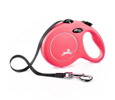 ФЛЕКСИ РУЛЕТКА НЬЮ КЛАССИК ДО 50КГ. 5М. Р.L РЕМЕНЬ КРАСН. (ВЕТ.) [FLEXI]