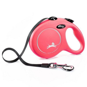 ФЛЕКСИ РУЛЕТКА НЬЮ КЛАССИК ДО 50КГ. 5М. Р.L РЕМЕНЬ КРАСН. (ВЕТ.) [FLEXI]