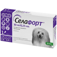 СЕЛАФОРТ 30МГ/0,25МЛ. №1 Р-Р Д/НАРУЖ.ПРИМ. Д/СОБАК (ВЕТ.)