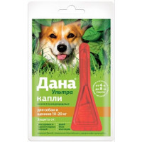ДАНА УЛЬТРА КАПЛИ ИНСЕКТОАКАТИЦИДНЫЕ Д/СОБАК И ЩЕНКОВ 10-20КГ. (ВЕТ.)