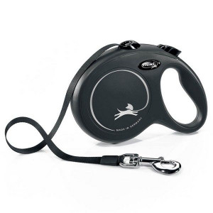 ФЛЕКСИ РУЛЕТКА НЬЮ КЛАССИК ДО 50КГ. 5М. Р.L РЕМЕНЬ ЧЕРН. (ВЕТ.) [FLEXI]