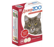 ДОКТОР ЗОО ВИТАМИНЫ Д/КОШЕК ЗДОРОВЬЕ КОЖИ И ШЕРСТИ +БИОТИН+ТАУРИН №90 ТАБ. (ВЕТ.)
