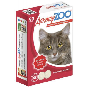 ДОКТОР ЗОО ВИТАМИНЫ Д/КОШЕК ЗДОРОВЬЕ КОЖИ И ШЕРСТИ +БИОТИН+ТАУРИН №90 ТАБ. (ВЕТ.)