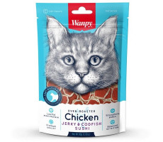 ВЕНПИ КЭТ ЛАКОМСТВО Д/КОШЕК СУШИ КУРИЦА+ТРЕСКА 80Г. (ВЕТ.) [WANPY CAT]