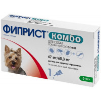 ФИПРИСТ КОМБО ОТ БЛОХ/КЛЕЩЕЙ Д/СОБАК 2-10КГ. 67МГ/60,3МГ. №1 КАПЛИ. (ВЕТ.)