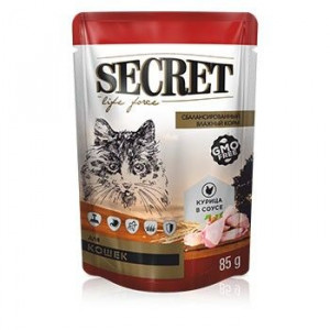 СЕКРЕТ ФО ПЕТС ЛАЙФ ФОРС ПАУЧ Д/КОШЕК КУСОЧКИ В СОУСЕ С КУРИЦЕЙ 85Г. (ВЕТ.) [SECRET FOR PETS LIFE FORCE]