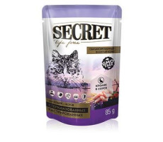 СЕКРЕТ ФО ПЕТС ЛАЙФ ФОРС ПАУЧ Д/СТЕРИЛ.КОШЕК И КАСТРИР.КОТОВ КРОЛИК В СОУСЕ 85Г. (ВЕТ.) [SECRET FOR PETS LIFE FORCE]