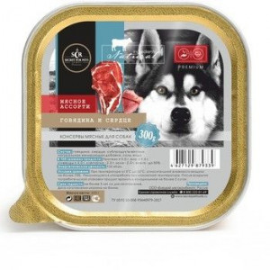 СЕКРЕТ ФО ПЕТС ПРЕМИУМ КОНСЕРВЫ Д/СОБАК АССОРТИ ИЗ МЯСА С ГОВЯДИНОЙ И СЕРДЦЕМ 300Г. ЛАМИСТР (ВЕТ.) [SECRET FOR PETS]