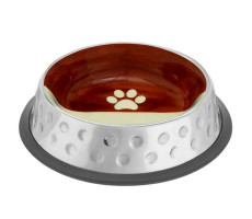 МР.КРАНЧ МИСКА НЕРЖАВ.СТАЛЬ КЕРАМИЧ.ПОКРЫТИЕ CANDY 250МЛ. НЕСКОЛЬЗ.ОСНОВ. КОРИЧН.+БЕЛ. (ВЕТ.) [MR.KRANCH]