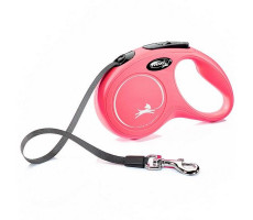 ФЛЕКСИ РУЛЕТКА НЬЮ КЛАССИК ДО 15КГ. 5М. Р.S РЕМЕНЬ КРАСН. (ВЕТ.) [FLEXI]