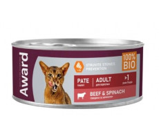 АВАРД ВЛАЖН.КОРМ Д/ВЗР.КОШЕК ПАШТЕТ ГОВЯДИНА+ШПИНАТ 100Г. (ВЕТ.) [AWARD]