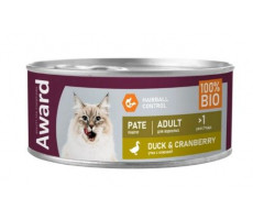 АВАРД ВЛАЖН.КОРМ Д/ВЗР.КОШЕК ПАШТЕТ УТКА+КЛЮКВА 100Г. (ВЕТ.) [AWARD]