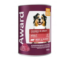 АВАРД ВЛАЖН.КОРМ Д/ВЗР.СОБАК КУСОЧКИ ГОВЯДИНЫ+РУБЕЦ В СОУСЕ 750Г. (ВЕТ.) [AWARD]