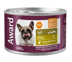 АВАРД ВЛАЖН.КОРМ Д/ВЗР.СОБАК ПАШТЕТ УТКА+БРУСНИКА 200Г. (ВЕТ.) [AWARD]