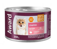 АВАРД ВЛАЖН.КОРМ Д/КОТЯТ/БЕРЕМ.КОРМЯЩ.КОШЕК ПАШТЕТ ИНДЕЙКА 200Г. (ВЕТ.) [AWARD]