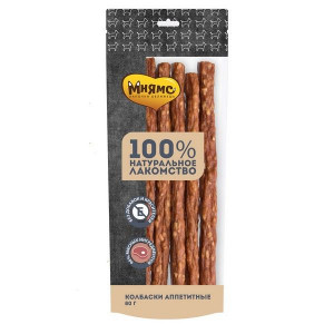 МНЯМС ЛАКОМСТВО Д/СОБАК КОЛБАСКИ АППЕТИТН. 80Г. (ВЕТ.) МНЯМС ЛАКОМСТВО Д/СОБАК КОЛБАСКИ АППЕТИТН. 80Г. (ВЕТ.)