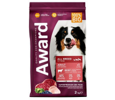 АВАРД КОРМ СУХ. Д/ВЗР.СОБАК ВСЕХ ПОРОД ГОВЯДИНА+КУРИЦА+БРОККОЛИ+ЧЕРНИКА 2КГ. (ВЕТ.) [AWARD]