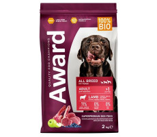 АВАРД КОРМ СУХ. Д/ВЗР.СОБАК ВСЕХ ПОРОД ЯГНЕНОК+ИНДЕЙКА+ЯБЛОКО+ЧЕРНИКА 2КГ. (ВЕТ.) [AWARD]