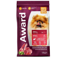АВАРД КОРМ СУХ. Д/ВЗР.СОБАК МЕЛК.МИНИАТЮР.ПОРОД ЯГНЕНОК+ИНДЕЙКА+БРОККОЛИ+БРУСНИКА 1,5КГ. (ВЕТ.) [AWARD]