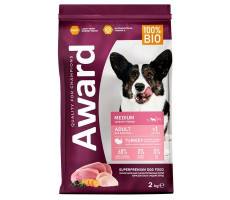 АВАРД КОРМ СУХ. Д/ВЗР.СОБАК СРЕД.ПОРОД ИНДЕЙКА+КУРИЦА+МОРКОВЬ+ЧЕРН.СМОРОДИНА 2КГ. (ВЕТ.) [AWARD]