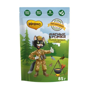 МНЯМС ВЛАЖН.КОРМ Д/КОШЕК МЯСНЫЕ КУСОЧКИ ПИР ОХОТНИКА УТКА+КРОЛИК+ДИЧЬ 85Г. (ВЕТ.) МНЯМС ВЛАЖН.КОРМ Д/КОШЕК МЯСНЫЕ КУСОЧКИ ПИР ОХОТНИКА УТКА+КРОЛИК+ДИЧЬ 85Г. (ВЕТ.)