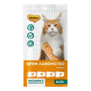 МНЯМС КРЕМ-ЛАКОМСТВО Д/КОШЕК КУРИЦА 15Г. №4 (ВЕТ.) МНЯМС КРЕМ-ЛАКОМСТВО Д/КОШЕК КУРИЦА 15Г. №4 (ВЕТ.)