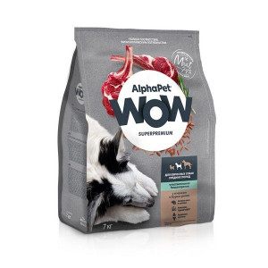 АЛЬФАПЕТ WOW СУПЕРПРЕМИУМ КОРМ Д/СОБАК СРЕДН.ПОРОД С ЧУВСТВ.ПИЩЕВАР. ЯГНЕНОК+БУРЫЙ РИС 7КГ. /АРТ.121335/ (ВЕТ.) [ALPHAPET]