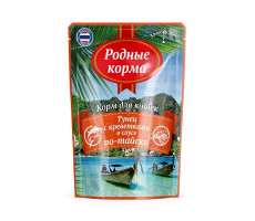 РОДНЫЕ КОРМА КОРМ Д/КОШЕК ЗАМОРСКИЕ ТУНЕЦ+КРЕВЕТКА В СОУСЕ ПО-ТАЙСКИ 70Г. (ВЕТ.)