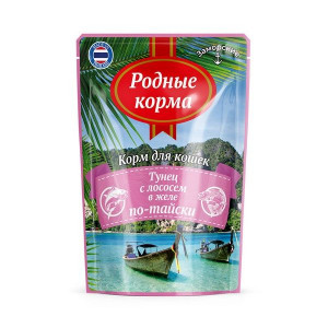 РОДНЫЕ КОРМА КОРМ Д/КОШЕК ЗАМОРСКИЕ ТУНЕЦ+ЛОСОСЬ В ЖЕЛЕ ПО-ТАЙСКИ 70Г. (ВЕТ.) РОДНЫЕ КОРМА КОРМ Д/КОШЕК ЗАМОРСКИЕ ТУНЕЦ+ЛОСОСЬ В ЖЕЛЕ ПО-ТАЙСКИ 70Г. (ВЕТ.)