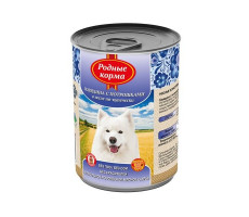 РОДНЫЕ КОРМА КОНСЕРВА Д/СОБАК ЕЛЕЦ ГОВЯДИНА+ПОТРОШКИ В ЖЕЛЕ ПО-КУПЕЧЕСКИ 970Г. (ВЕТ.)