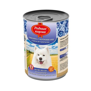 РОДНЫЕ КОРМА КОНСЕРВА Д/СОБАК ЕЛЕЦ ГОВЯДИНА+ПОТРОШКИ В ЖЕЛЕ ПО-КУПЕЧЕСКИ 970Г. (ВЕТ.)