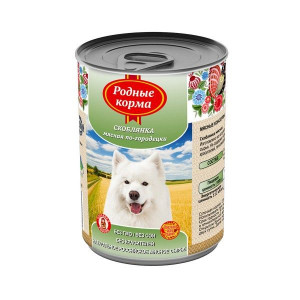 РОДНЫЕ КОРМА КОНСЕРВА Д/СОБАК СКОБЛЯНКА МЯСНАЯ ПО-ГОРОДЕЦКИ 970Г. (ВЕТ.)